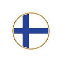 Finland flag with golden frame vector