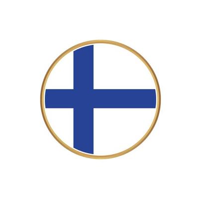 Finland flag with golden frame