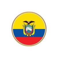 Ecuador flag with golden frame vector