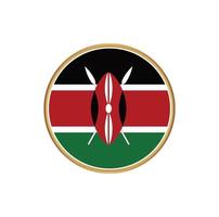 bandera de kenia con marco dorado vector