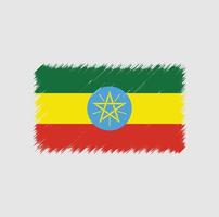 trazo de pincel de bandera de etiopía. bandera nacional vector