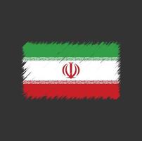 Iran flag brush stroke. National flag vector