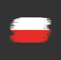 trazo de pincel de bandera de polonia. bandera nacional vector