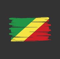 Congo flag brush strokes vector