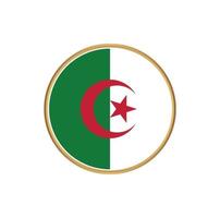 Algeria flag with golden frame vector