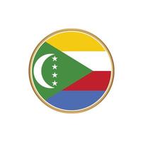 Comoros flag with golden frame vector