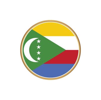 Comoros flag with golden frame