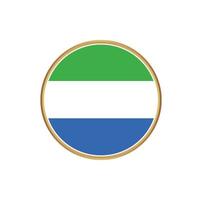 Sierra Leone flag with golden frame vector