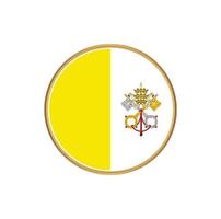 bandera del vaticano con marco dorado vector