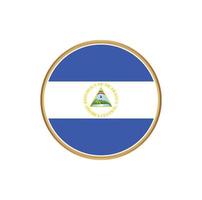 Nicaragua flag with golden frame vector