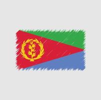 Eritrea flag brush stroke. National flag vector