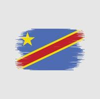 trazo de pincel de la bandera de la república del congo. bandera nacional vector