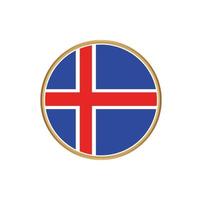 bandera de islandia con marco dorado vector