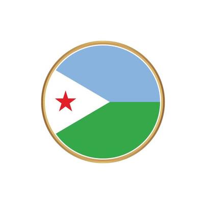 Djibouti flag with golden frame