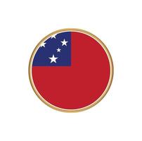 Samoa flag with golden frame vector