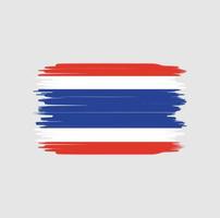 trazo de pincel de bandera de tailandia. bandera nacional vector