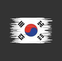 trazo de pincel de la bandera de corea del sur. bandera nacional vector