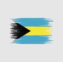 trazo de pincel de bandera de bahamas. bandera nacional vector