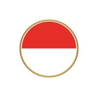 Indonesia flag with golden frame vector