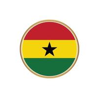 Ghana flag with golden frame vector