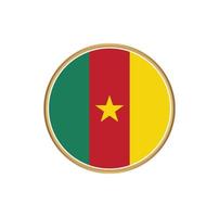 Cameroon flag with golden frame vector