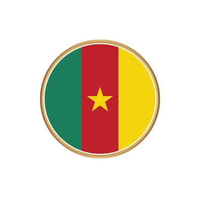 Cameroon flag with golden frame