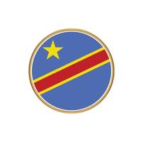 Republic Congo flag with golden frame vector