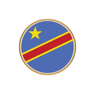 Republic Congo flag with golden frame