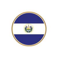 El Salvador flag with golden frame vector