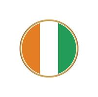 Cote Dlvoire flag with golden frame vector