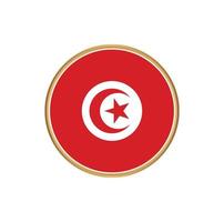 Tunisia flag with golden frame vector
