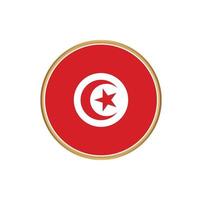 Tunisia flag with golden frame vector