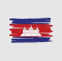 Cambodia flag brush strokes vector