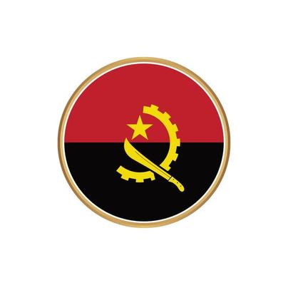 Angola flag with golden frame