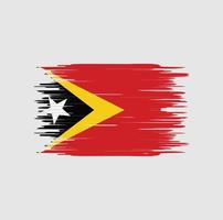 trazo de pincel de bandera de timor leste. bandera nacional vector
