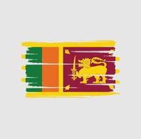 trazos de pincel de bandera de sri lanka vector