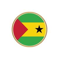 Sao Tome and Principe flag with golden frame vector