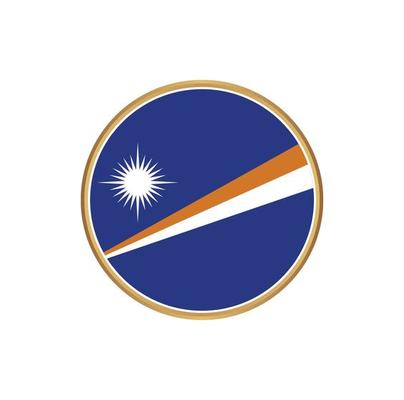 Marshall Islands flag with golden frame