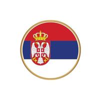 bandera serbia con marco dorado vector