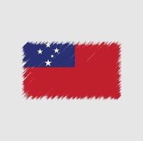 trazo de pincel de bandera de samoa. bandera nacional vector