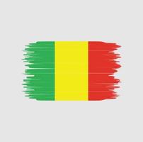 trazo de pincel de bandera de malí. bandera nacional vector