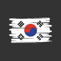 South Korea flag brush strokes vector