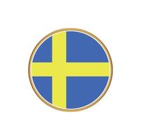 Sweden flag with golden frame vector