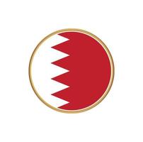 Bahrain flag with golden frame vector