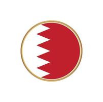 Bahrain flag with golden frame vector