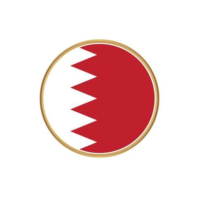 Bahrain flag with golden frame