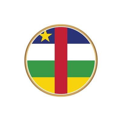 Central African flag with golden frame