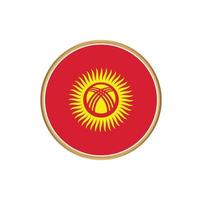 bandera de kirguistán con marco dorado vector