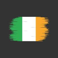 Trazo de pincel de la bandera de irlanda. bandera nacional vector