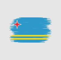 Aruba flag brush stroke. National flag vector